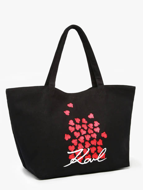 Schoudertas K Signature Katoen Karl lagerfeld Zwart k signature A3W50111 ander zicht 2